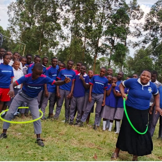 Students playing sports